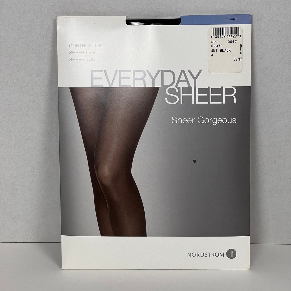 Nordstrom Everyday Sheer Control Top Pantyhose Tights‎ Jet Black Sz A